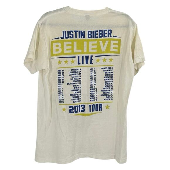 Justin Bieber Believe Tour Concert T Shirt 2013 Official Merch White Adult Med - Picture 2 of 7
